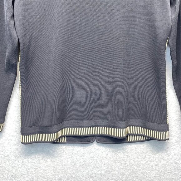 Misook Knit Cardigan Womens Small Black Geometric Long Sleeve Colorblock - Picture 5 of 9